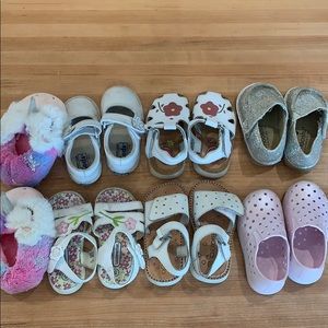 Lot of 8 toddler girl shoes
